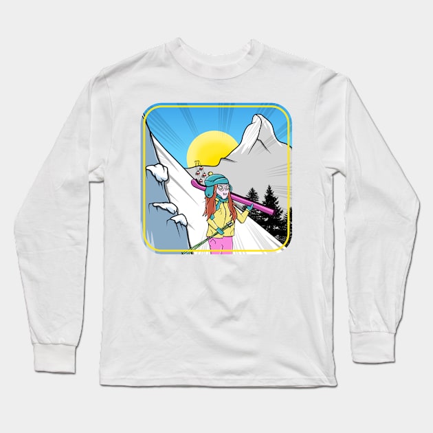 Skiing the Matterhorn Long Sleeve T-Shirt by mailboxdisco